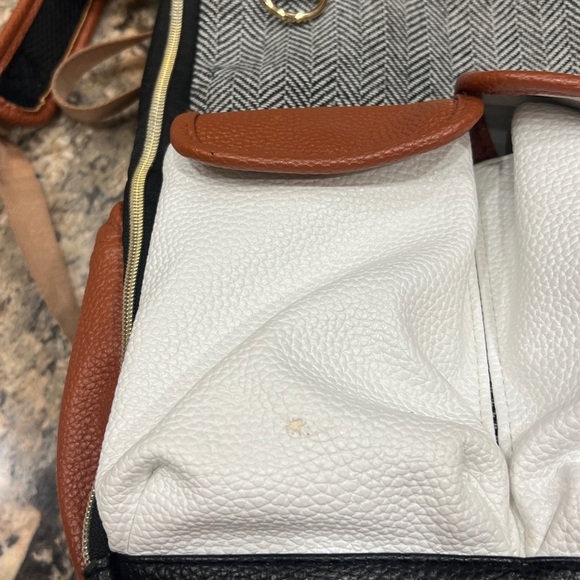 Itzy Ritzy Boss Large Capacity Functional Backpack Diaper Bag Coffee Cream
